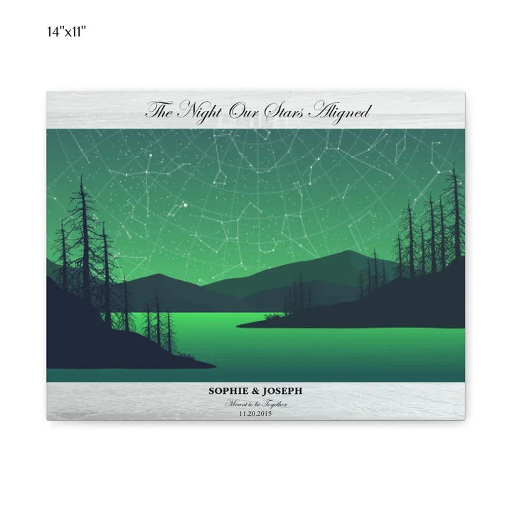Custom Wall Art - Green River Landscape Star Map - ARTFULANE
