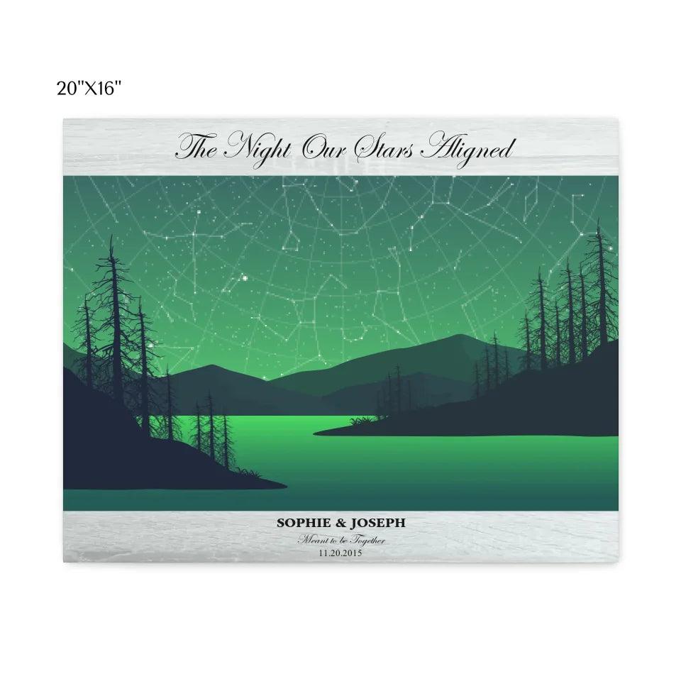 Custom Wall Art - Green River Landscape Star Map - ARTFULANE