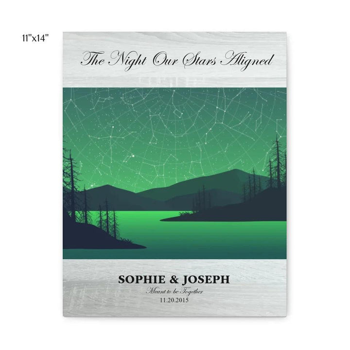 Custom Wall Art - Green River Landscape Star Map - ARTFULANE