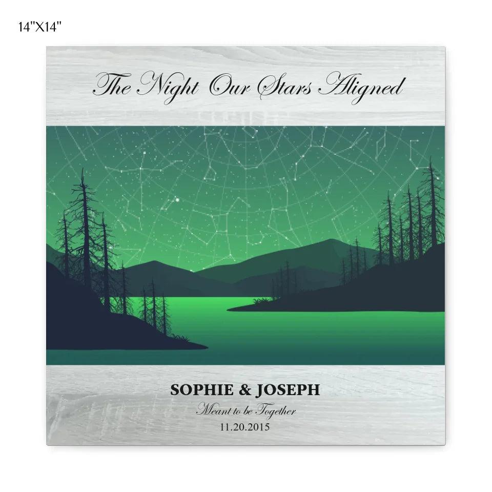 Custom Wall Art - Green River Landscape Star Map - ARTFULANE