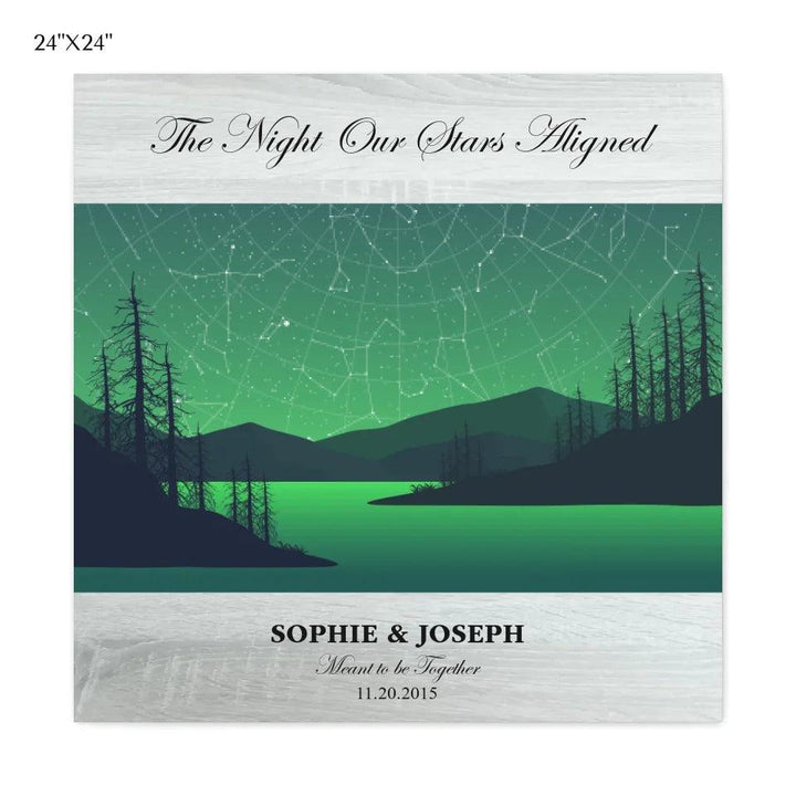 Custom Wall Art - Green River Landscape Star Map - ARTFULANE