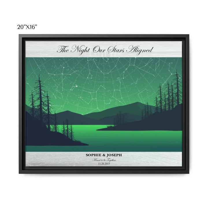 Custom Wall Art - Green River Landscape Star Map - ARTFULANE