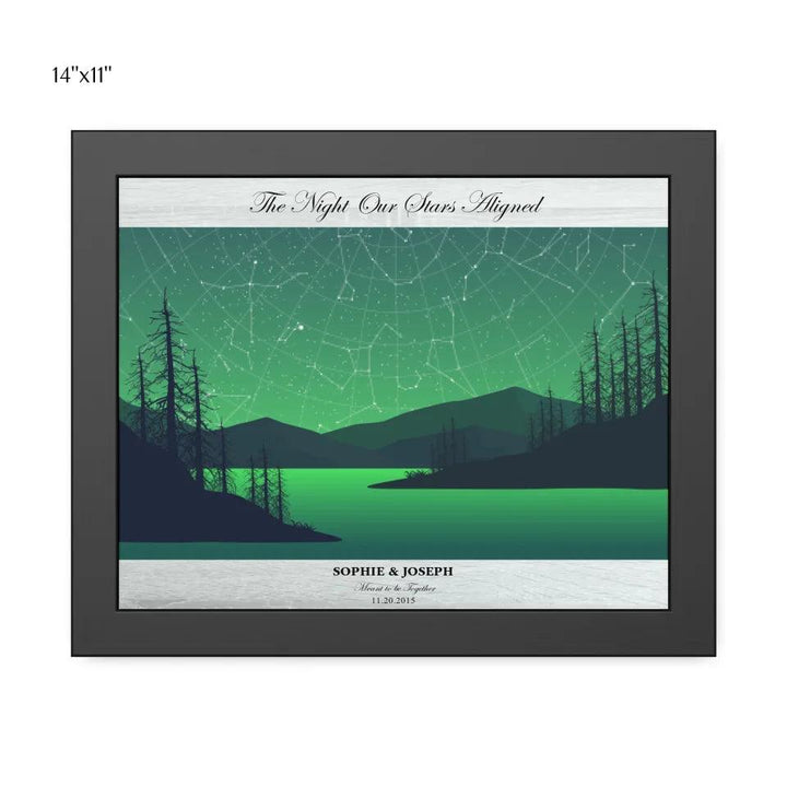 Custom Wall Art - Green River Landscape Star Map - ARTFULANE