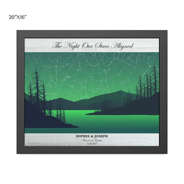 Custom Wall Art - Green River Landscape Star Map - ARTFULANE