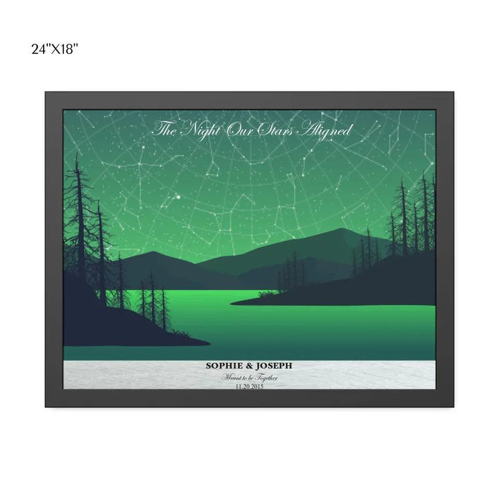 Custom Wall Art - Green River Landscape Star Map - ARTFULANE
