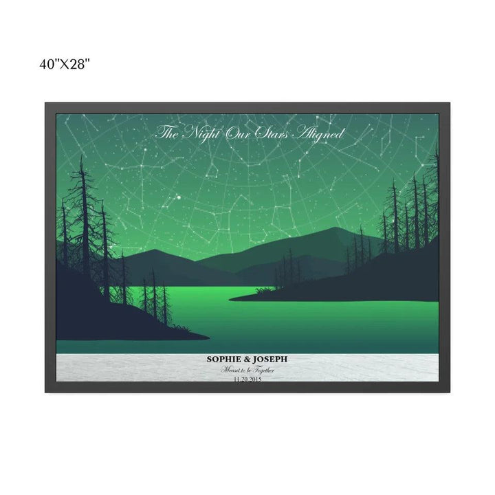 Custom Wall Art - Green River Landscape Star Map - ARTFULANE