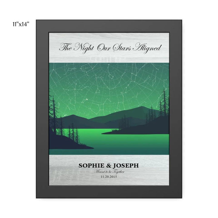 Custom Wall Art - Green River Landscape Star Map - ARTFULANE