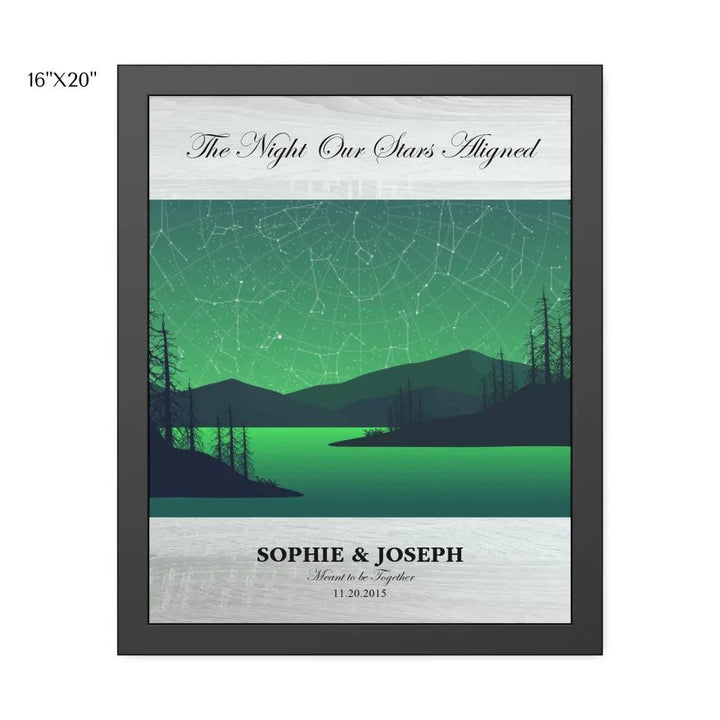 Custom Wall Art - Green River Landscape Star Map - ARTFULANE