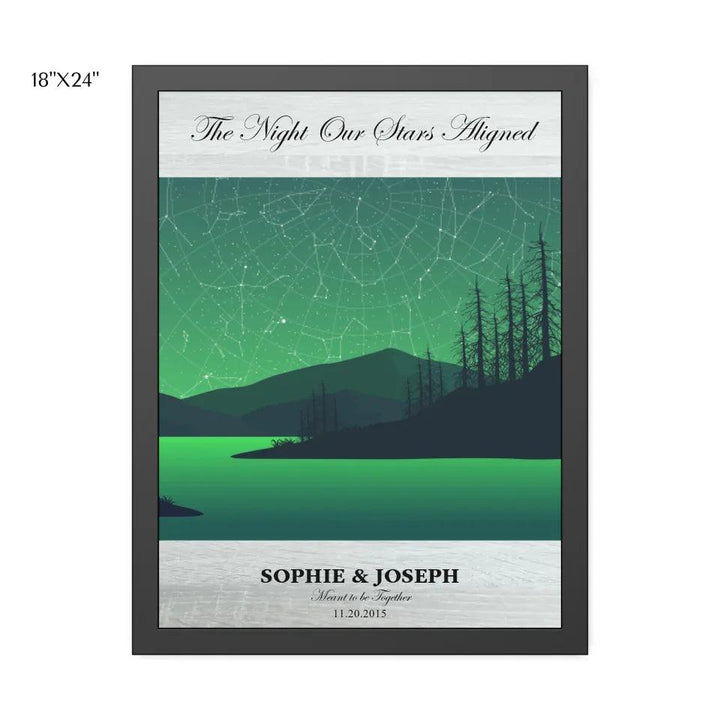 Custom Wall Art - Green River Landscape Star Map - ARTFULANE