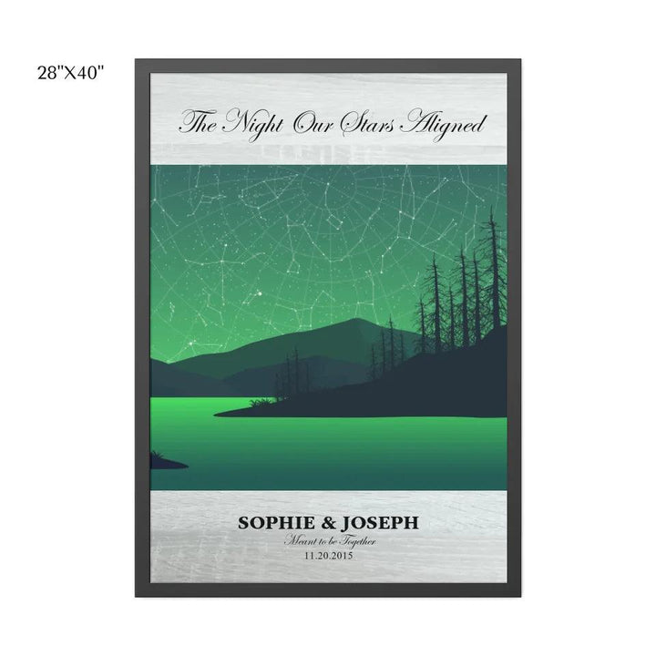 Custom Wall Art - Green River Landscape Star Map - ARTFULANE