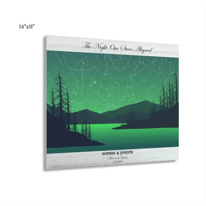 Custom Wall Art - Green River Landscape Star Map - ARTFULANE
