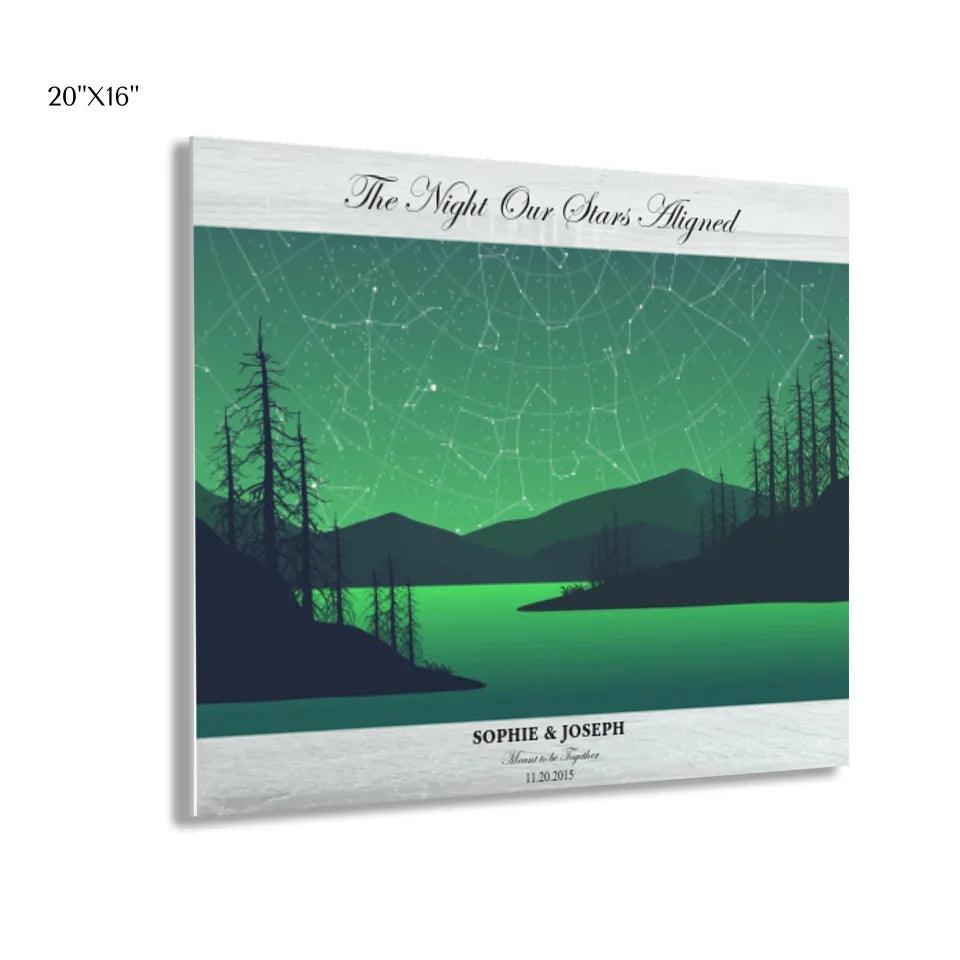 Custom Wall Art - Green River Landscape Star Map - ARTFULANE