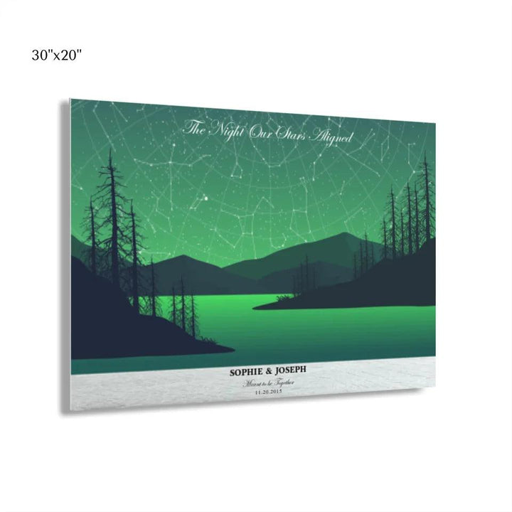 Custom Wall Art - Green River Landscape Star Map - ARTFULANE