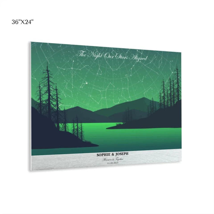 Custom Wall Art - Green River Landscape Star Map - ARTFULANE