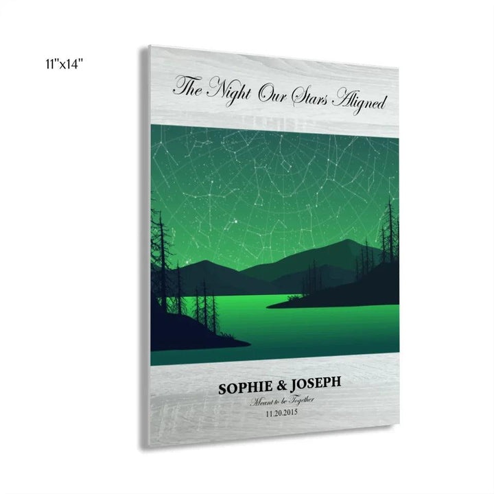 Custom Wall Art - Green River Landscape Star Map - ARTFULANE