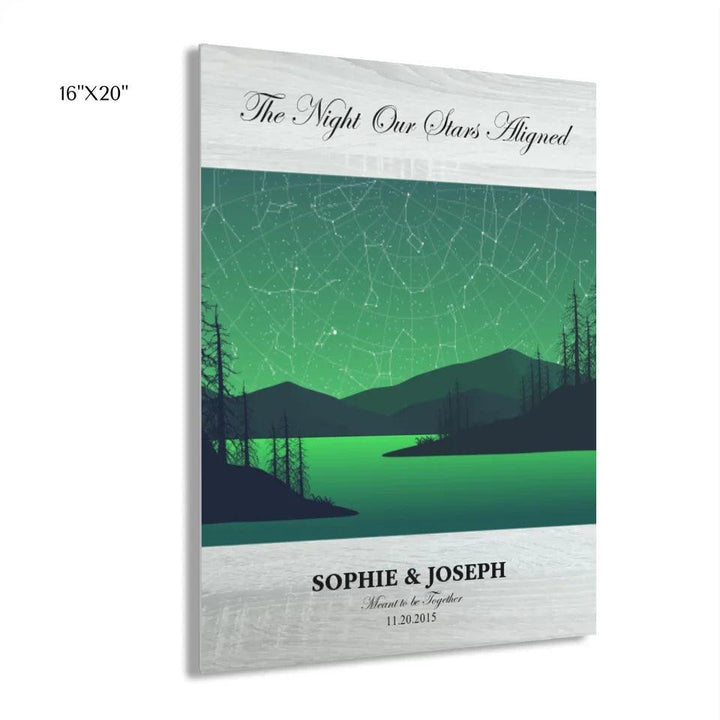 Custom Wall Art - Green River Landscape Star Map - ARTFULANE