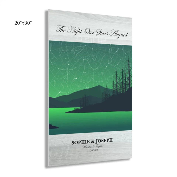 Custom Wall Art - Green River Landscape Star Map - ARTFULANE