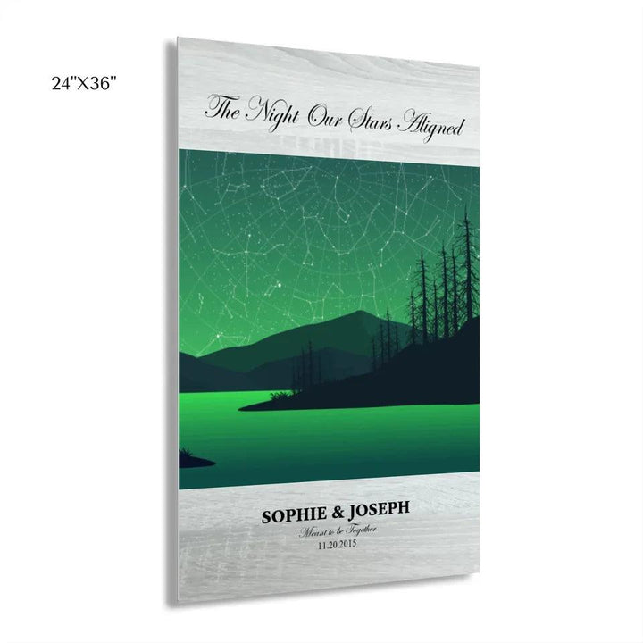 Custom Wall Art - Green River Landscape Star Map - ARTFULANE