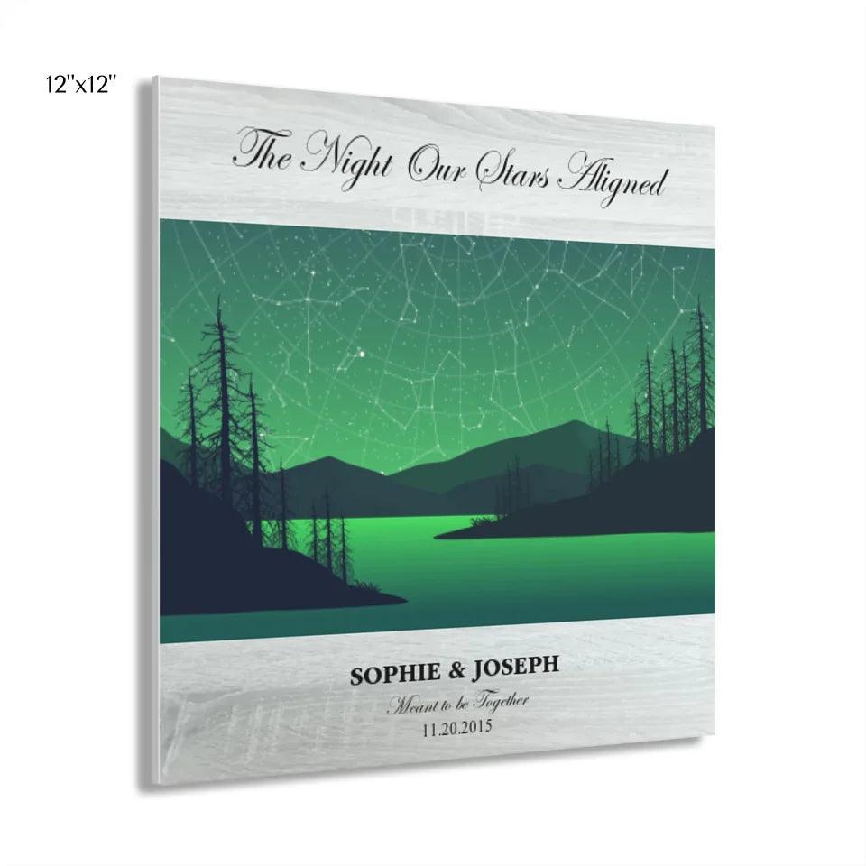 Custom Wall Art - Green River Landscape Star Map - ARTFULANE