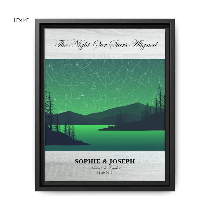 Custom Wall Art - Green River Landscape Star Map - ARTFULANE