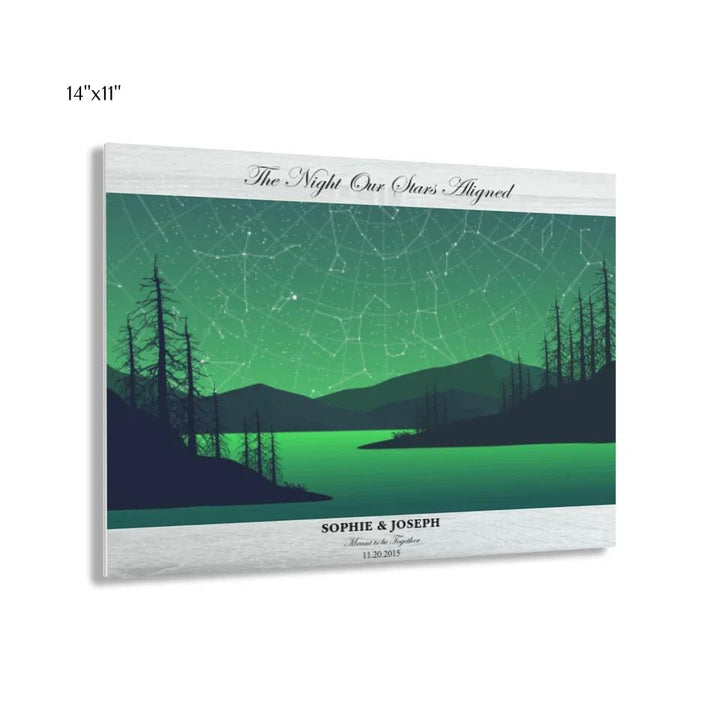 Custom Wall Art - Green River Landscape Star Map - ARTFULANE