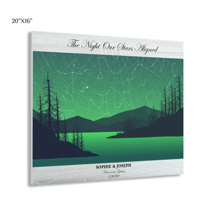 Custom Wall Art - Green River Landscape Star Map - ARTFULANE