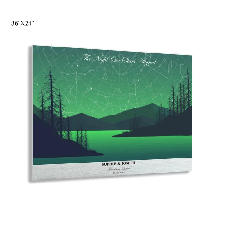Custom Wall Art - Green River Landscape Star Map - ARTFULANE