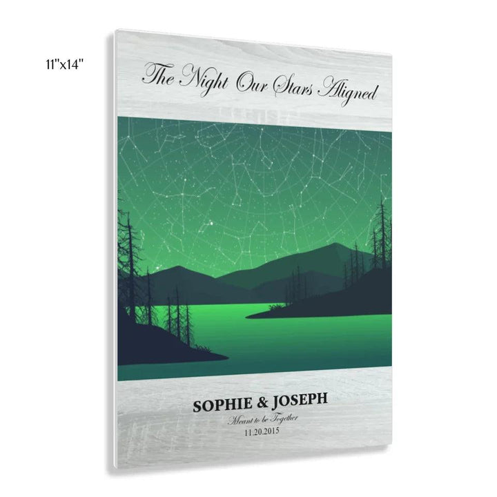 Custom Wall Art - Green River Landscape Star Map - ARTFULANE