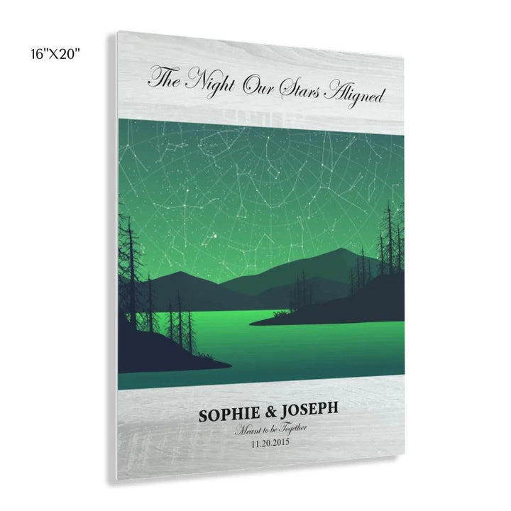 Custom Wall Art - Green River Landscape Star Map - ARTFULANE