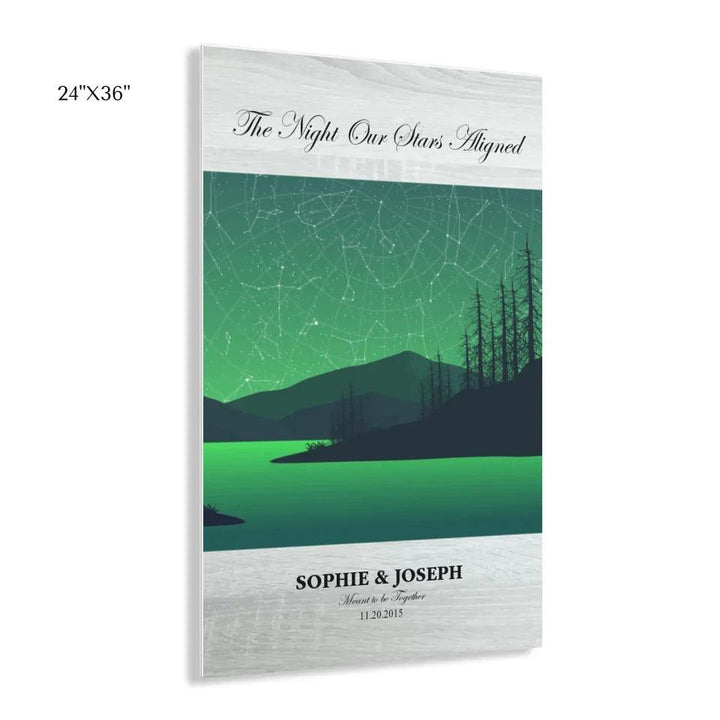 Custom Wall Art - Green River Landscape Star Map - ARTFULANE