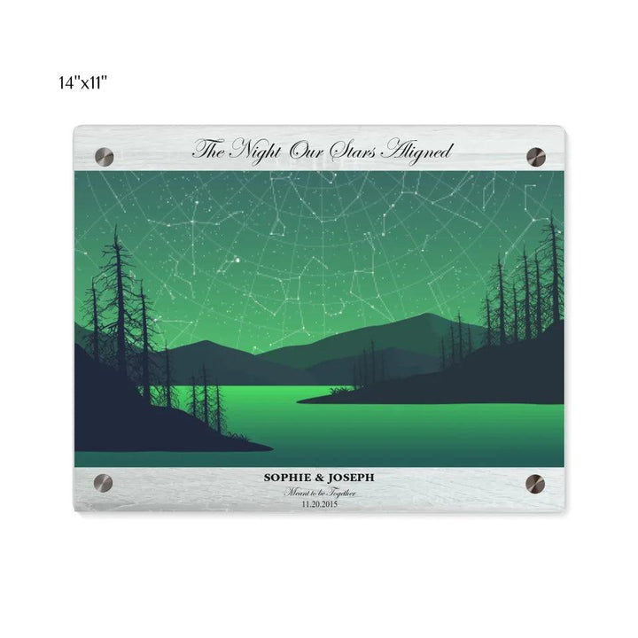 Custom Wall Art - Green River Landscape Star Map - ARTFULANE