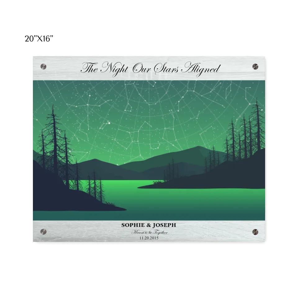 Custom Wall Art - Green River Landscape Star Map - ARTFULANE