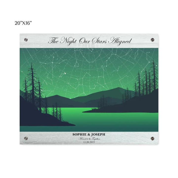 Custom Wall Art - Green River Landscape Star Map - ARTFULANE