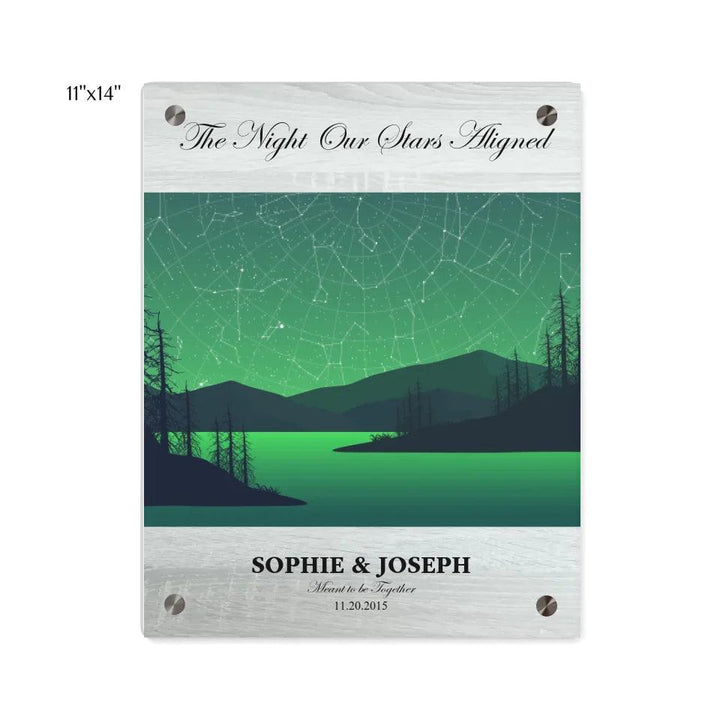Custom Wall Art - Green River Landscape Star Map - ARTFULANE