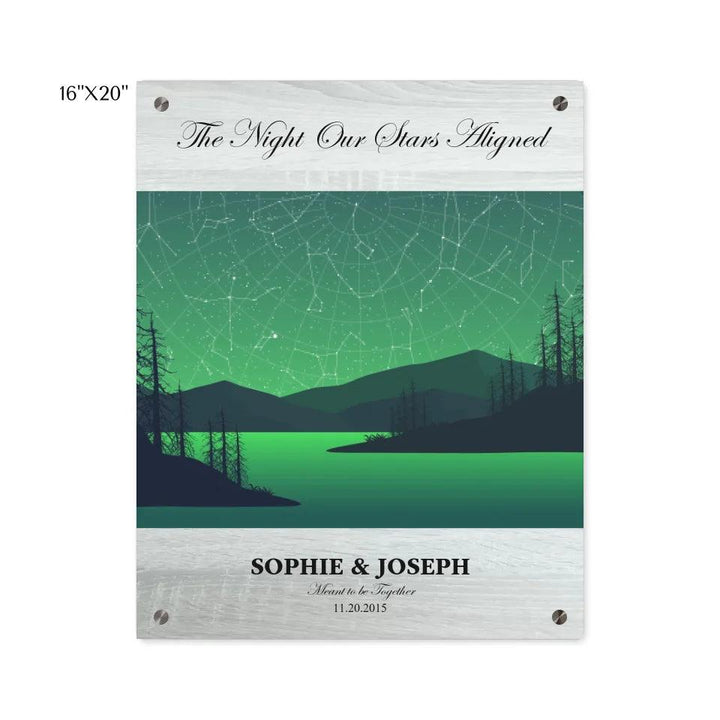 Custom Wall Art - Green River Landscape Star Map - ARTFULANE