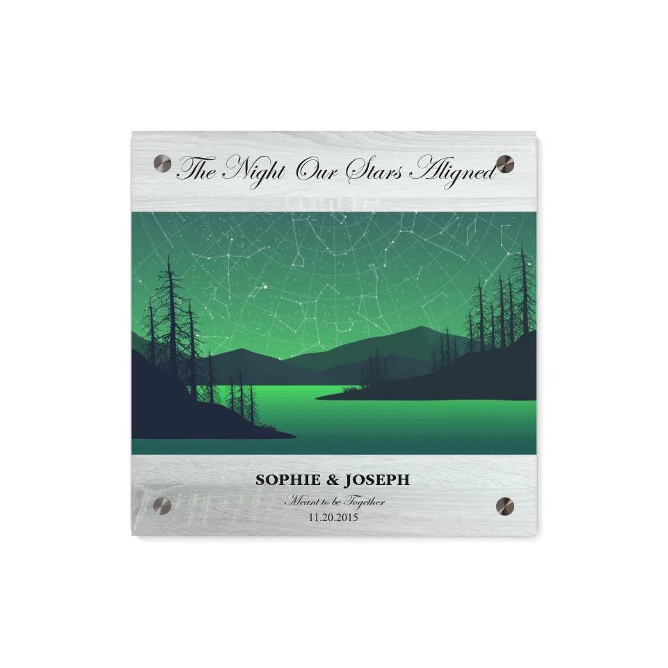 Custom Wall Art - Green River Landscape Star Map - ARTFULANE