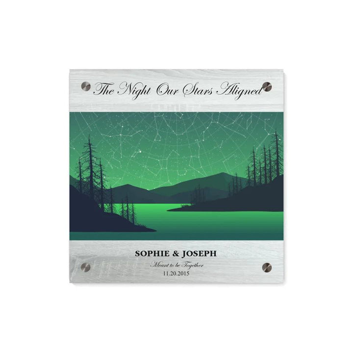 Custom Wall Art - Green River Landscape Star Map - ARTFULANE