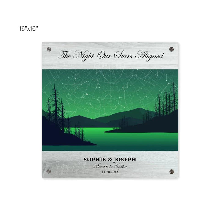Custom Wall Art - Green River Landscape Star Map - ARTFULANE