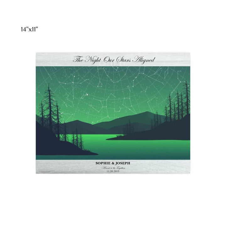 Custom Wall Art - Green River Landscape Star Map - ARTFULANE