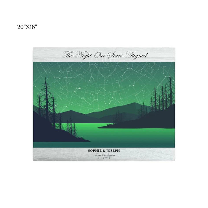 Custom Wall Art - Green River Landscape Star Map - ARTFULANE