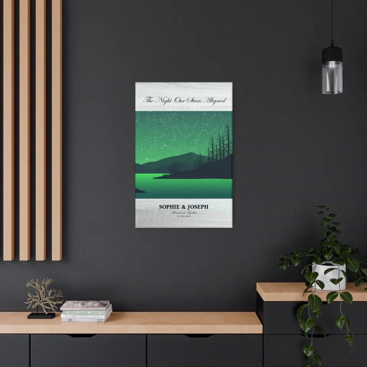 Custom Wall Art - Green River Landscape Star Map - ARTFULANE