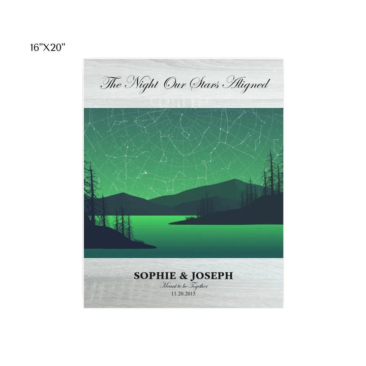 Custom Wall Art - Green River Landscape Star Map - ARTFULANE