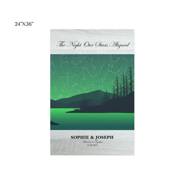 Custom Wall Art - Green River Landscape Star Map - ARTFULANE