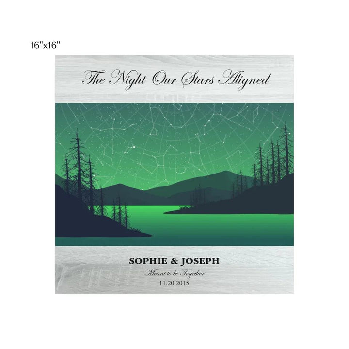 Custom Wall Art - Green River Landscape Star Map - ARTFULANE