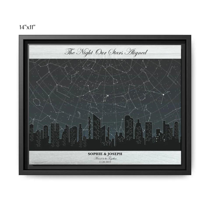 Custom Wall Art - Grey Cityscape Star Map - ARTFULANE