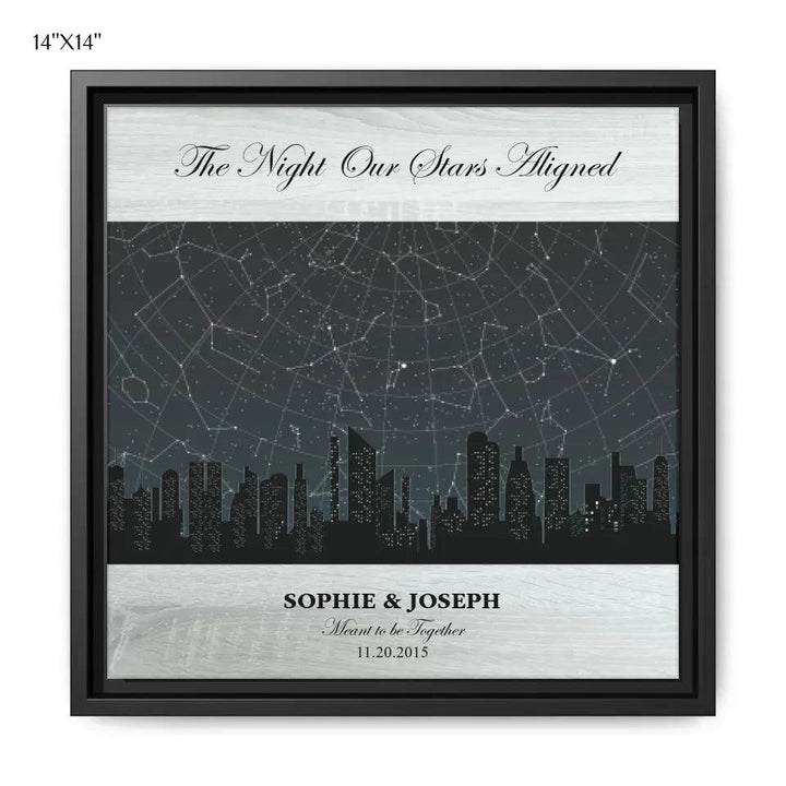 Custom Wall Art - Grey Cityscape Star Map - ARTFULANE