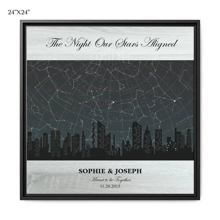 Custom Wall Art - Grey Cityscape Star Map - ARTFULANE