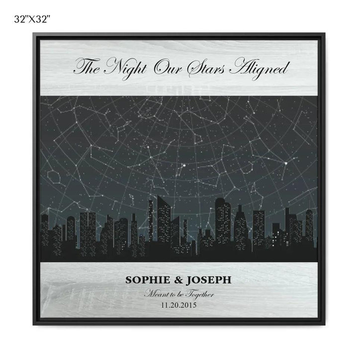 Custom Wall Art - Grey Cityscape Star Map - ARTFULANE