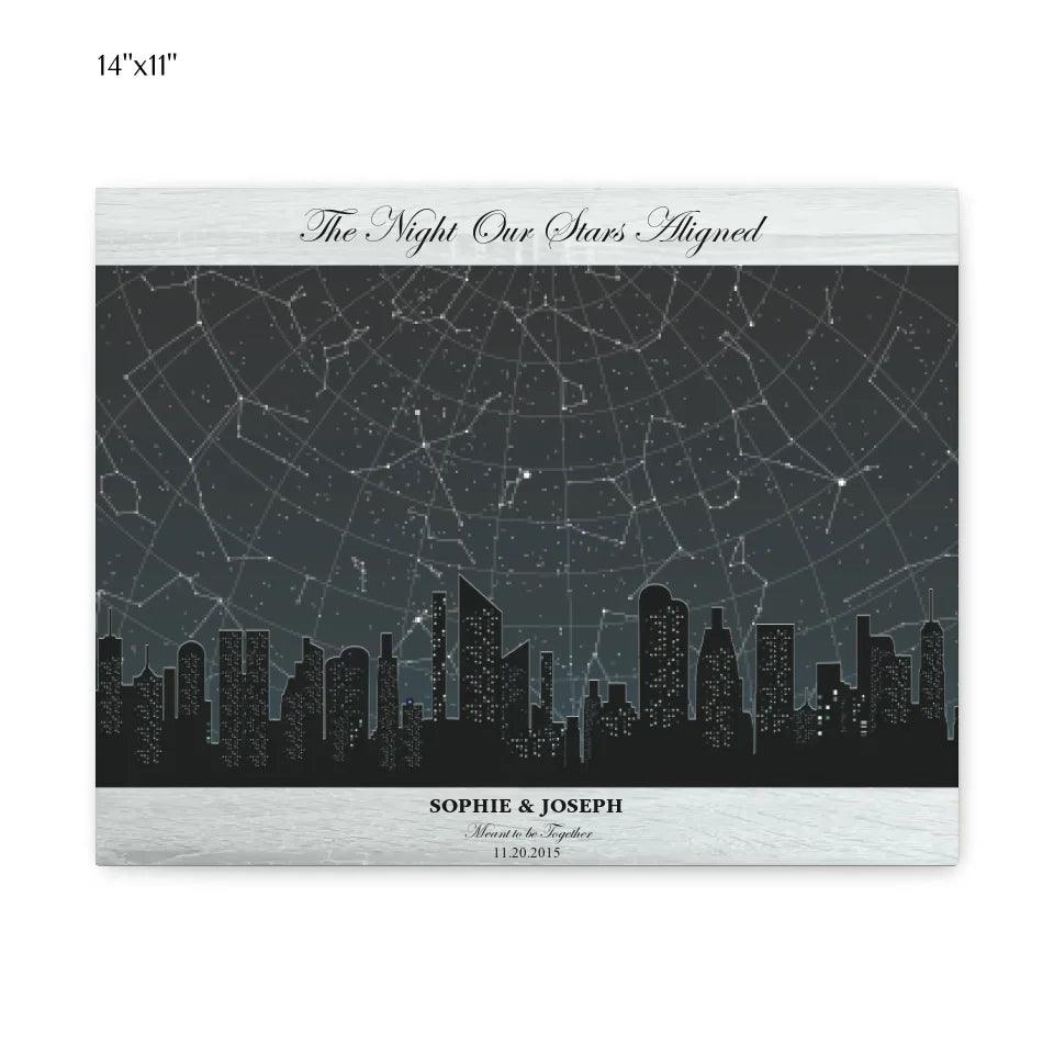 Custom Wall Art - Grey Cityscape Star Map - ARTFULANE