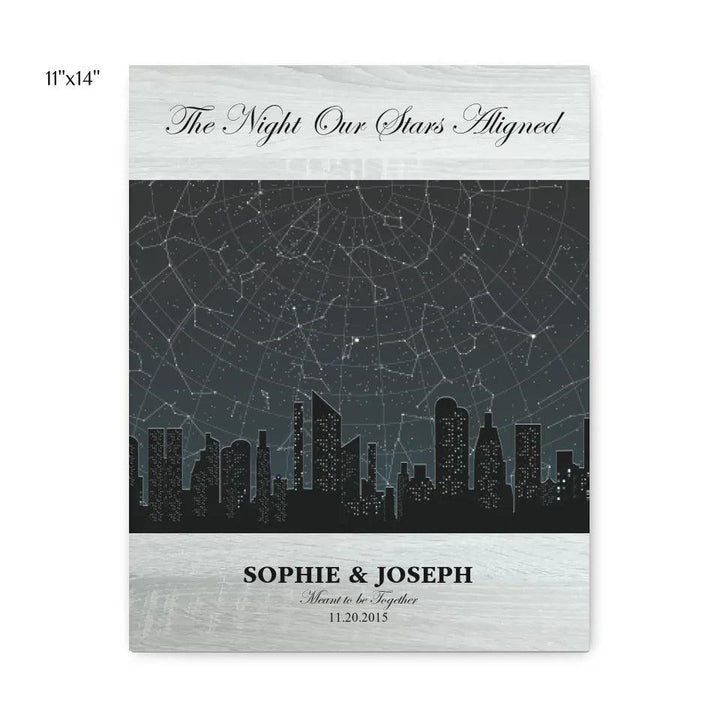 Custom Wall Art - Grey Cityscape Star Map - ARTFULANE